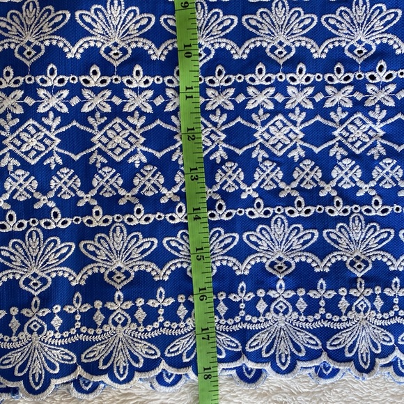 NWOT LOFT Scalloped Hemline Blue and White Embroidered Skirt - Picture 6 of 8